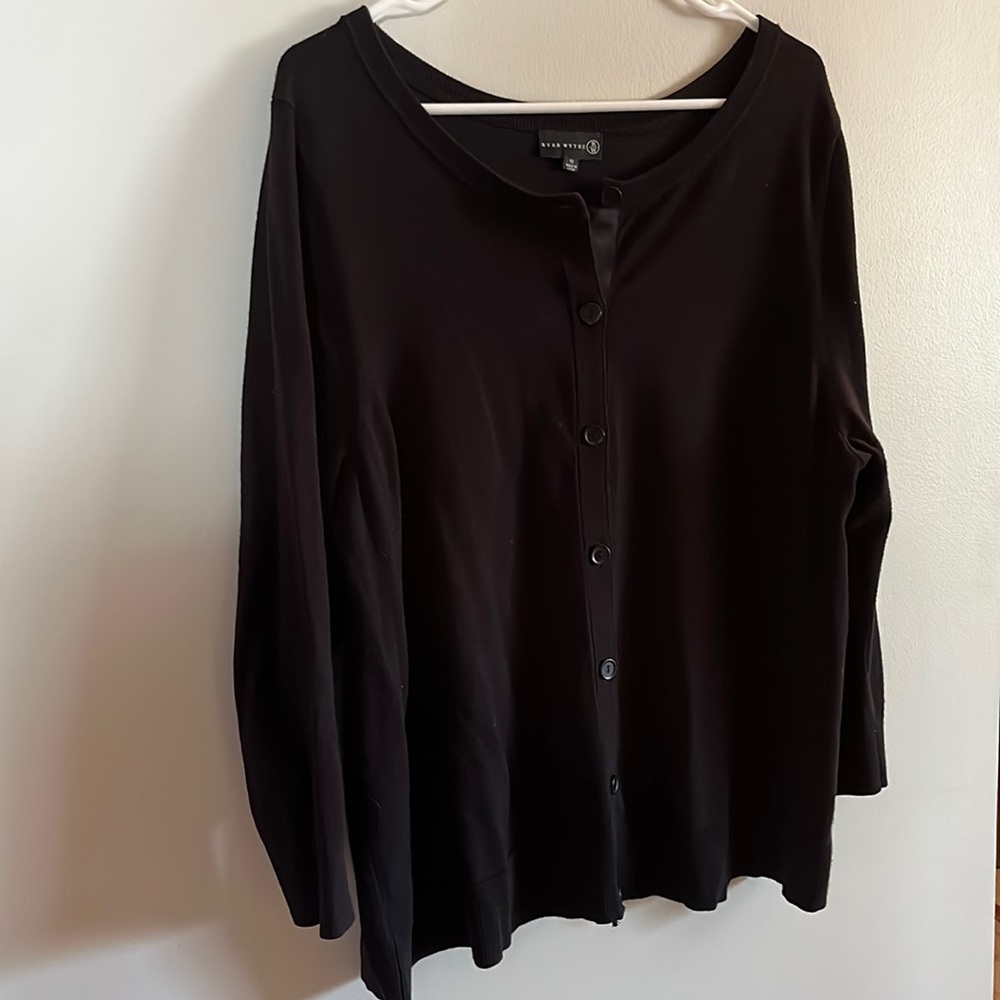 Long sleeve black button down sweater